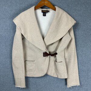 Vintage Rugby Ralph Lauren Cotton Cropped Wrap Jacket Shawl Collar Hoodie Belt